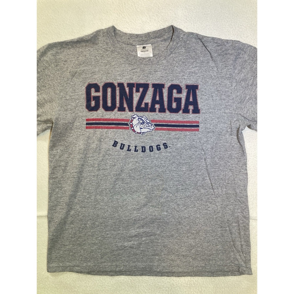 Vintage Gonzaga Bulldogs T-shirt‎ Men's Size Large Gray Basketball NCAA Y2K